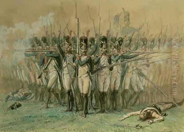 The Consular Guard at Marengo on 14 June 1800, c.1845 Oil Painting by Auguste Raffet