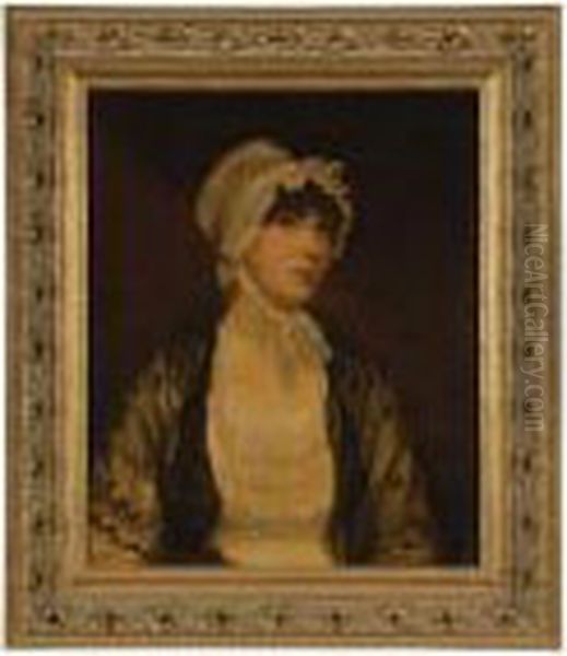 Portrait Of A Lady Dressed In White Oil Painting by John Opie