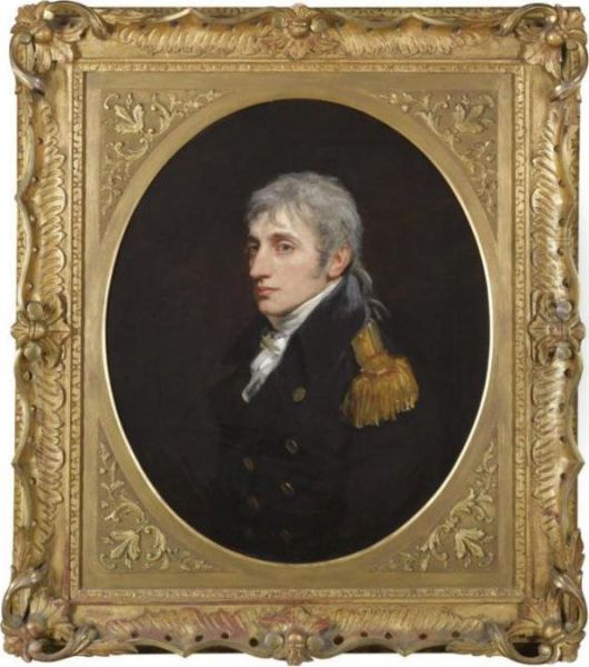 Portrait Of Captain Joseph Lamb Popham R.n. (1771-1833) Oil Painting by John Opie