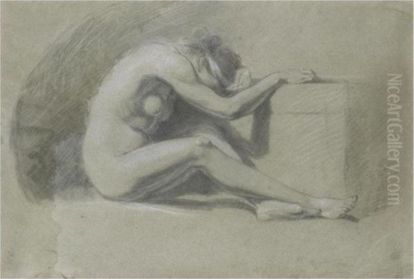 Melancholia Recto; Study Of A Male Nude Verso Oil Painting by John Opie