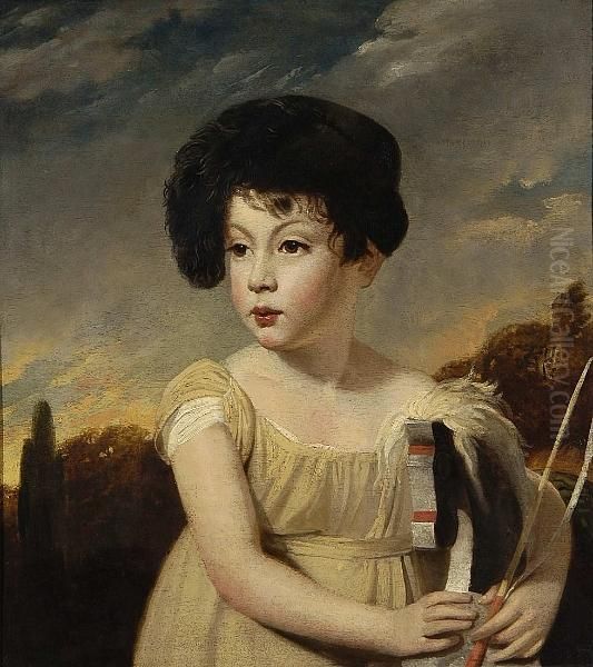 A Portrait Of A Child With Hobby Horse Oil Painting by John Opie