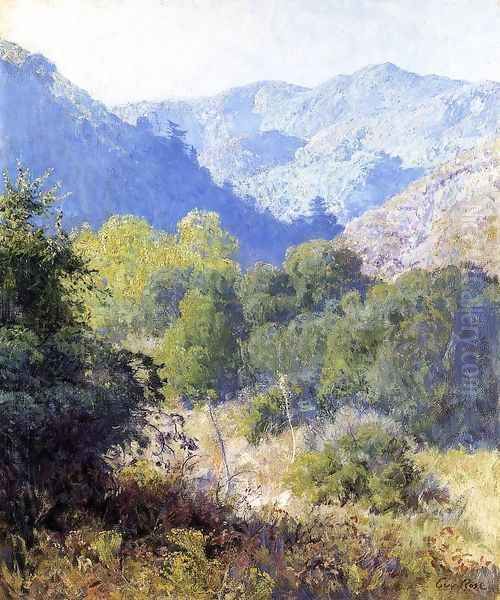 View of the San Gabriel Mountains Oil Painting by Guy Rose