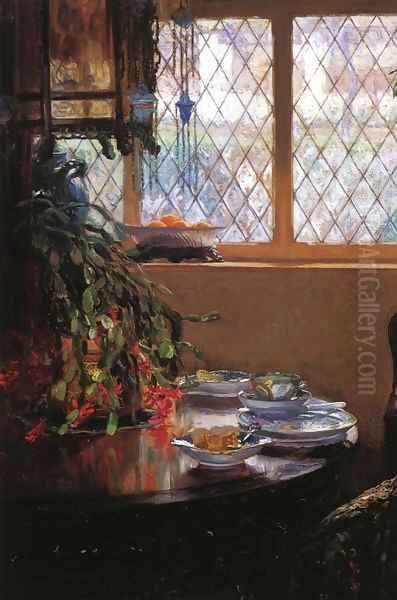 From the Dining Room Window 1910 Oil Painting by Guy Rose