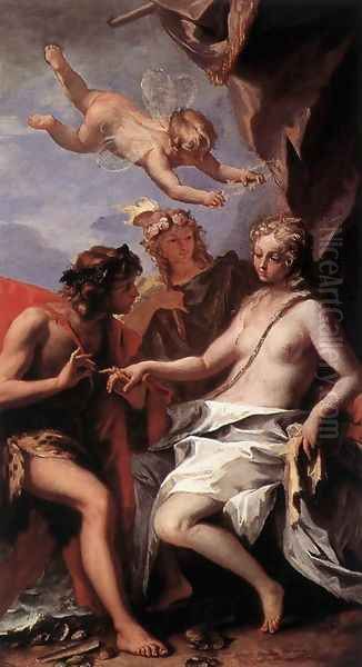 Bacchus and Ariadne c. 1713 Oil Painting by Sebastiano Ricci