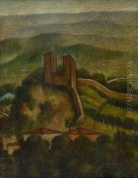 Paesaggio Montano Oil Painting by Ubaldo Oppi