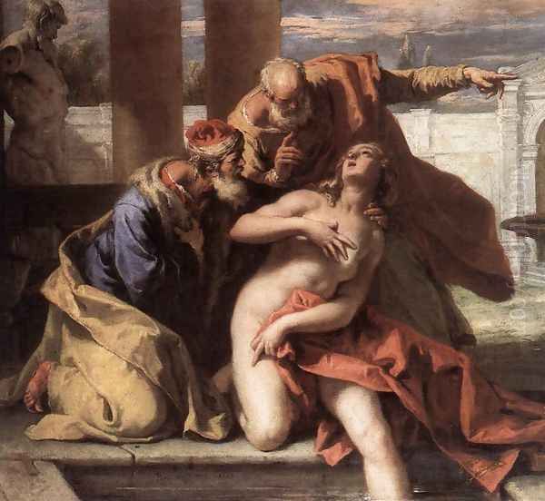 Susanna and the Elders 1713 Oil Painting by Sebastiano Ricci