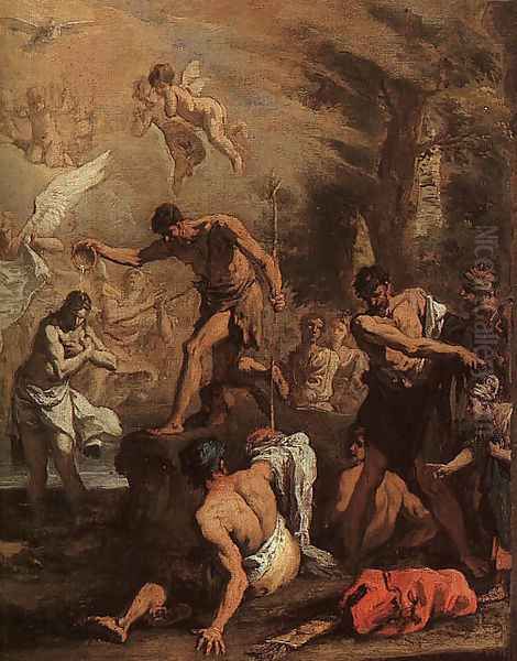 Baptism of Christ (detail) Oil Painting by Sebastiano Ricci