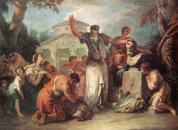 Sacrifice to Silenus c. 1723 Oil Painting by Sebastiano Ricci