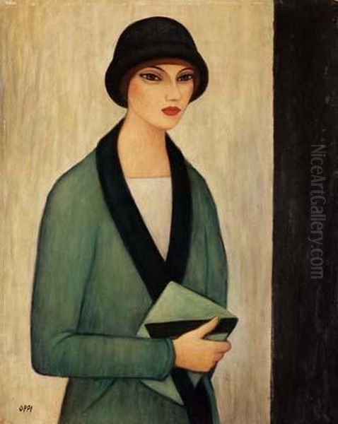 Donna Con Borsetta, 1912/14 Oil Painting by Ubaldo Oppi