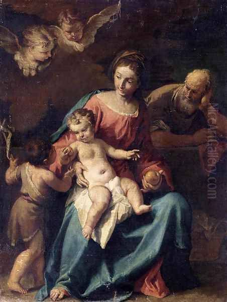 Holy Family with the Infant St John the Baptist c. 1710 Oil Painting by Sebastiano Ricci