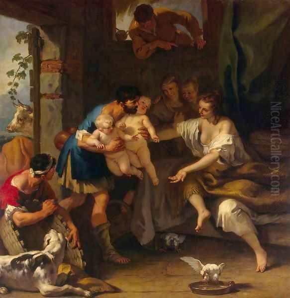 Childhood of Romulus and Remus Oil Painting by Sebastiano Ricci