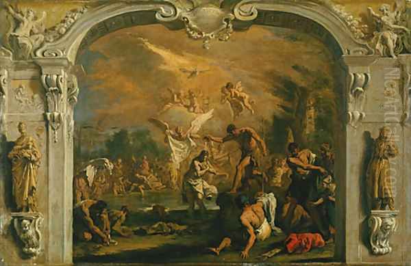 The Baptism of Christ Oil Painting by Sebastiano Ricci