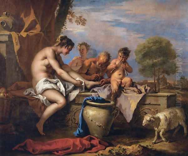 Nymph and Satyrs Oil Painting by Sebastiano Ricci