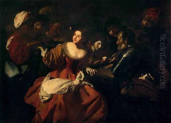 Guessing Game Oil Painting by Niccolo Renieri (see Regnier, Nicolas)