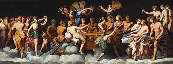 The Banquet of the Gods Oil Painting by Raphael (Raffaello Sanzio of Urbino)