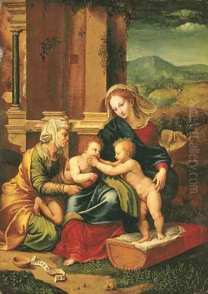 The Holy Family Oil Painting by Raphael (Raffaello Sanzio of Urbino)