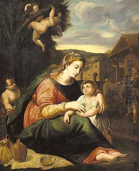 The Holy Family 2 Oil Painting by Raphael (Raffaello Sanzio of Urbino)