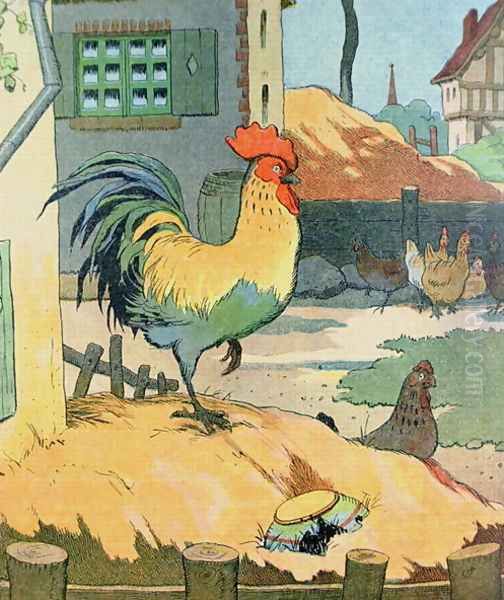 The Cock, illustration from Le Buffon de Benjamin Rabier, adapted from Histoire Naturelle of Georges de Buffon 1707-88 Oil Painting by Benjamin Rabier