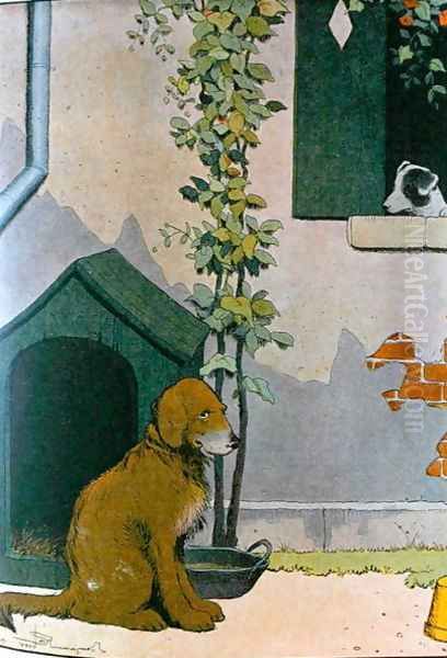 Dog, illustration from Le Buffon de Benjamin Rabier, adapted from Histoire Naturelle of Georges de Buffon 1707-88 Oil Painting by Benjamin Rabier