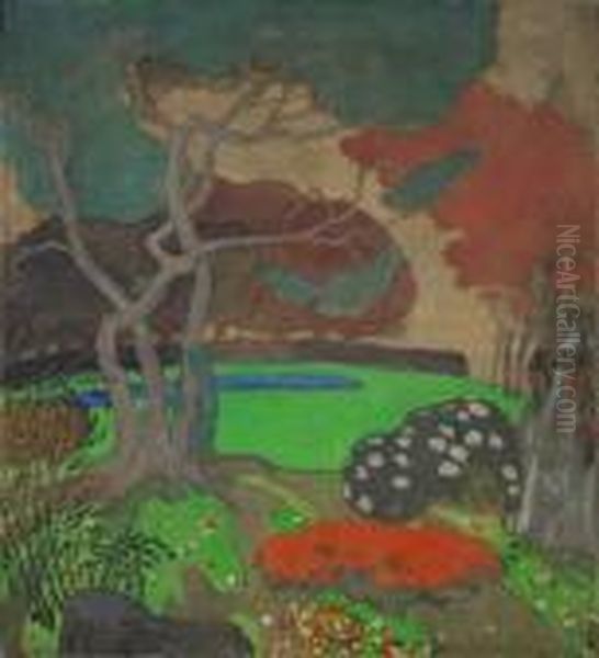 Japanischer Garten Oil Painting by Emil Orlik