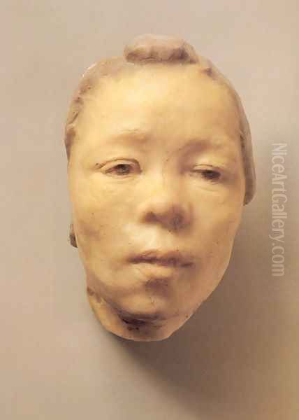 Mask of Hanako, the Japanese Actress Oil Painting by Auguste Rodin