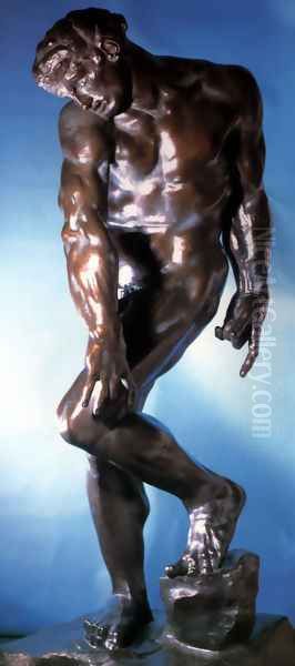 Adam Oil Painting by Auguste Rodin