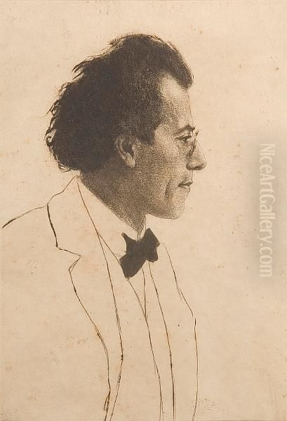 Gustav Mahler Oil Painting by Emil Orlik