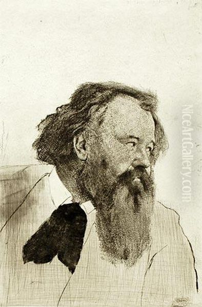 Hermann Bahr Oil Painting by Emil Orlik