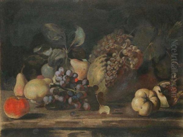 A Still Life With Fruit Oil Painting by Emil Orlik