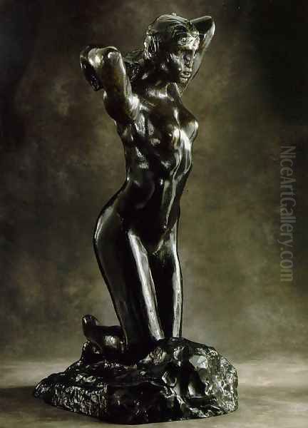 The Kneeling Female Faun Oil Painting by Auguste Rodin