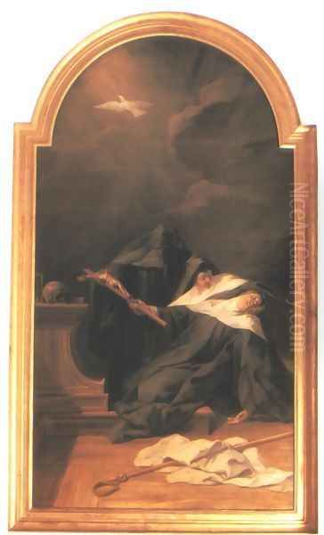 The Death of St Scholastica 1730 Oil Painting by Jean II Restout