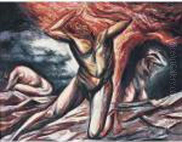 Prometeo Oil Painting by Jose Clemente Orozco