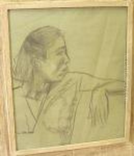 Study Of A Woman Oil Painting by Jose Clemente Orozco