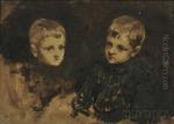 Portrait Studies Of A Young Boy. Oil Painting by Sir William Newenham Montague Orpen