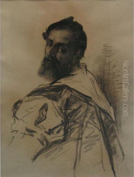 Bearded Man In Antique Costume Oil Painting by Sir William Newenham Montague Orpen