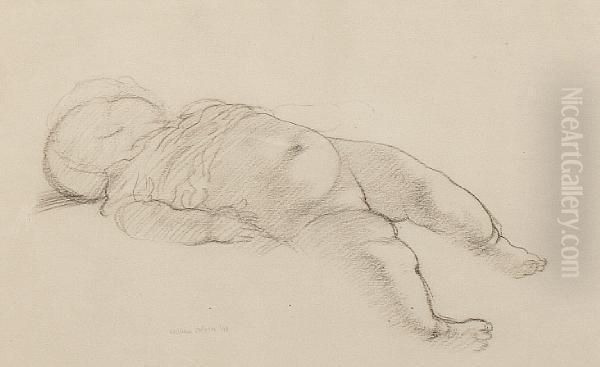 Study Of A Sleeping Baby Oil Painting by Sir William Newenham Montague Orpen