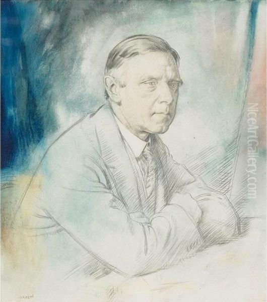 Portrait Study Of Major Gilbert Byng Alwyne Russell Oil Painting by Sir William Newenham Montague Orpen