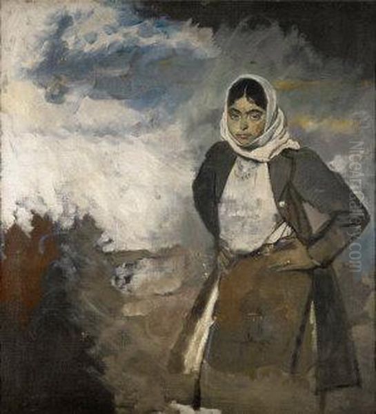 Portrait Of Edith Oil Painting by Sir William Newenham Montague Orpen