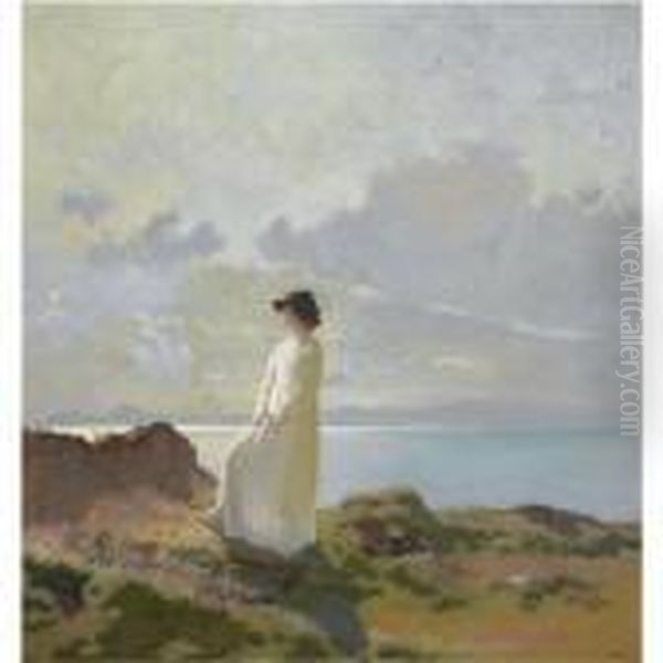 On The Cliff, Dublin Bay, Morning Oil Painting by Sir William Newenham Montague Orpen