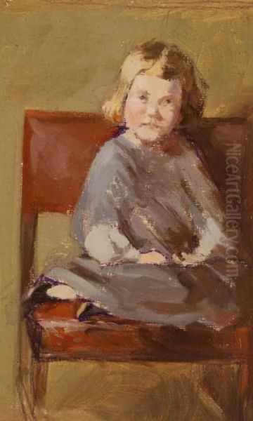 Portrait Of A Young Girl Oil Painting by Sir William Newenham Montague Orpen