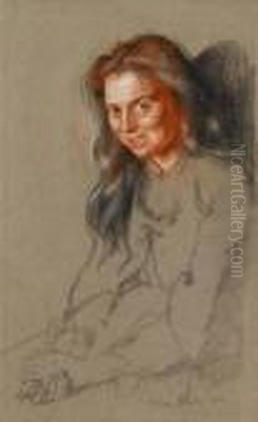 Study Of An Irish Girl Oil Painting by Sir William Newenham Montague Orpen