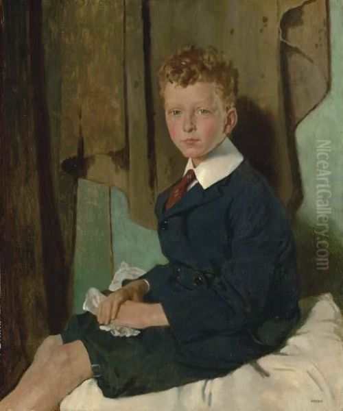 Portrait Of Mr John Drum, Jr. Oil Painting by Sir William Newenham Montague Orpen