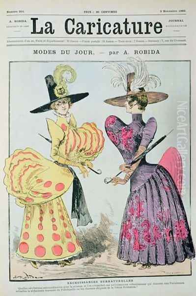 The Fashions of the Day, from La Caricature, 3rd November 1883 Oil Painting by Albert Robida