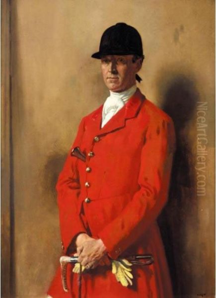 Portrait Of Captain Marshall Roberts, Master Of The South Notts Foxhounds Oil Painting by Sir William Newenham Montague Orpen