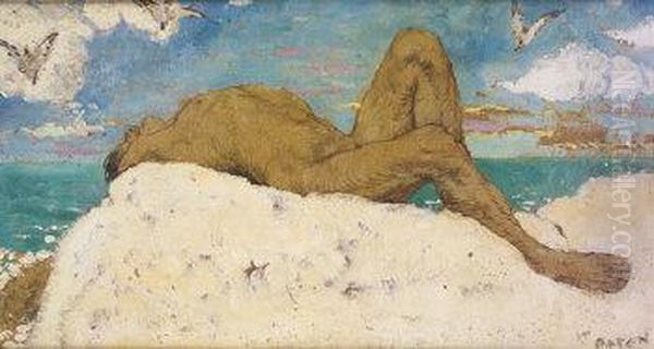 Reclining Male Nude Oil Painting by Sir William Newenham Montague Orpen