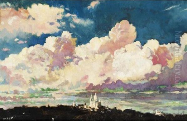 View Of Montmartre, Paris (cloud Over Montmartre) Oil Painting by Sir William Newenham Montague Orpen