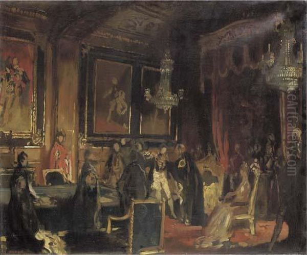 The Investiture Of King Manoel Of Portugal As Knight Of The Garterat Windsor Castle Oil Painting by Sir William Newenham Montague Orpen