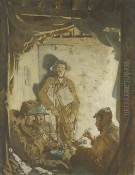 Soldiers Resting At The Front Oil Painting by Sir William Newenham Montague Orpen