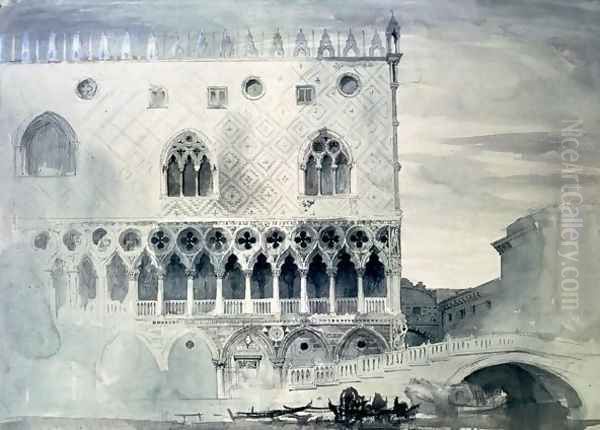 Exterior of Ducal Palace, Venice Oil Painting by John Ruskin