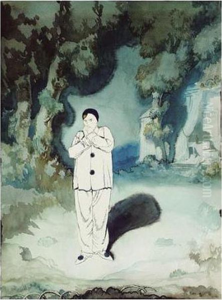 Pierrot (palliachi Tonight) Oil Painting by Sir William Newenham Montague Orpen